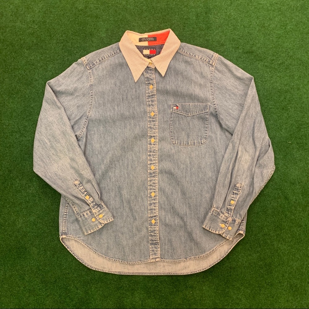 Vintage Tommy Hilfiger Denim Shirt Women's SZ 12